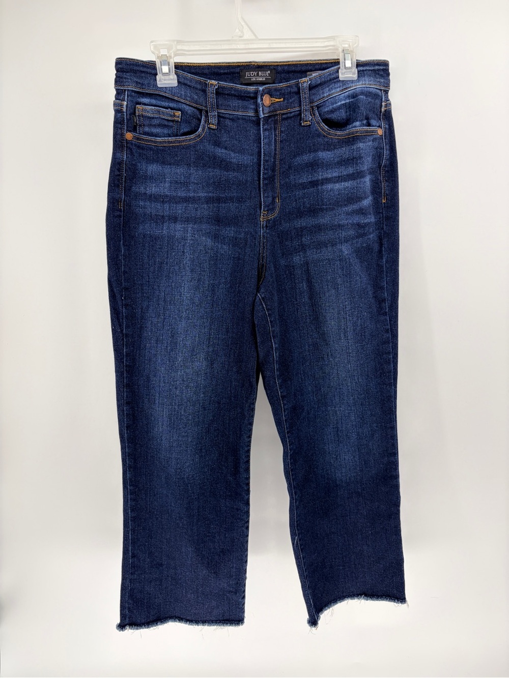 Judy Blue Women's Dark Wash High-Rise Cropped Wide Leg Jeans - Sz 11